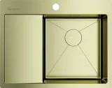 Omoikiri Akisame 65-LG-R, мойка, нержавеющая сталь/светлое золото, чаша справа
