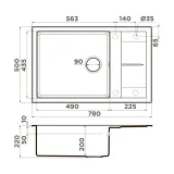 Omoikiri Sumi 78-LB-BE, мойка, гранит, ваниль