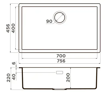 Omoikiri Yamakawa 75T-U/I-BL, мойка, гранит, черный