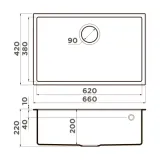 Omoikiri Tedori 66-U-ES, мойка, гранит, espresso