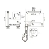 Omoikiri Nara 2 Plus-S-LG, смеситель, светлое золото
