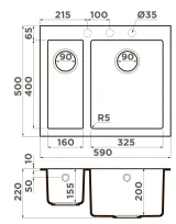 Omoikiri Bosen 59-2A GR, мойка, керамика, leningrad grey