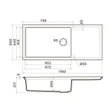 Omoikiri Sintesi 116-GB, мойка, керамика, графит