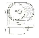 Omoikiri Kasumigaura 65-IN, мойка, нержавеющая сталь