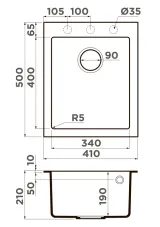 Omoikiri Bosen 41A-GR, мойка, керамика, leningrad grey