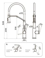 Omoikiri Makkari 2 Plus-SB-C-BL, смеситель, хром/черный