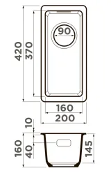 Omoikiri Kata 20-U-DC, мойка, гранит, темный шоколад