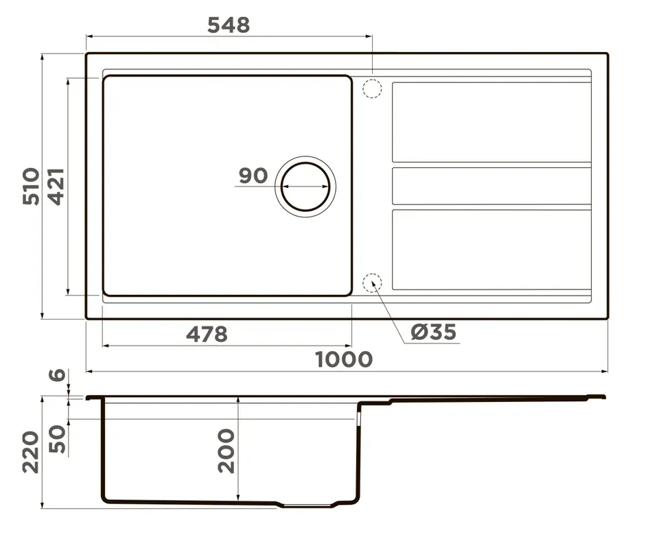 Omoikiri Kitagawa 100-GB, мойка, керамика, графит