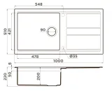 Omoikiri Kitagawa 100-GB, мойка, керамика, графит