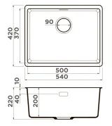 Omoikiri Kata 54-U-BL, мойка, гранит, черный
