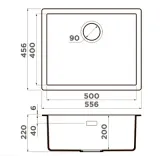 Omoikiri Yamakawa 55T-U/I-PL, мойка, гранит, платина