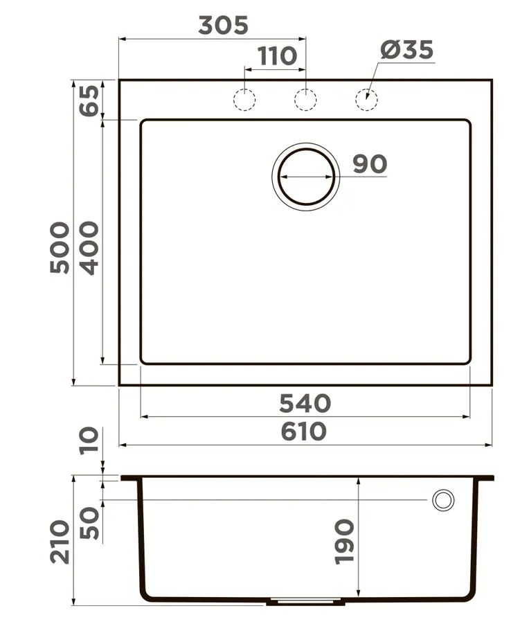 Omoikiri Bosen 61A-WH, мойка, керамика, белый