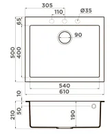 Omoikiri Bosen 61A-WH, мойка, керамика, белый