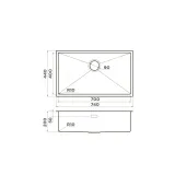 Omoikiri Taki 74-U/IF-GM, мойка, нержавеющая сталь/вороненая сталь