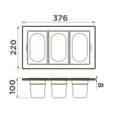 Omoikiri DC-04-3-IN, контейнер, нержавеющая сталь