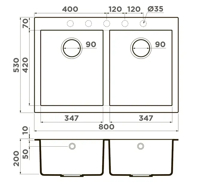 Omoikiri Bosen 80-2-WH, мойка, гранит, белый