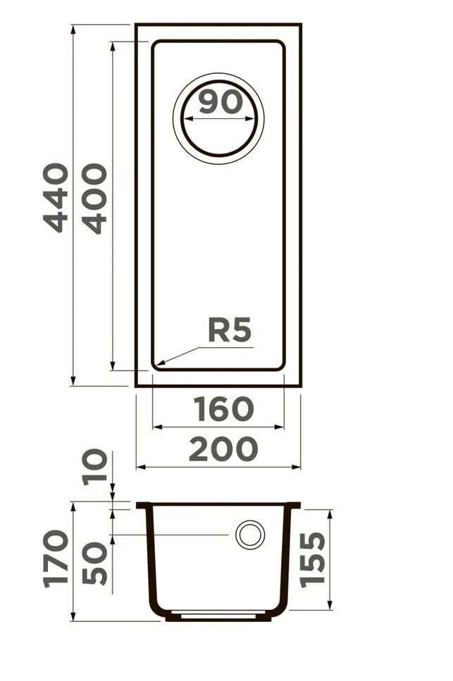 Omoikiri Bosen 20-U-EV, мойка, гранит, эверест