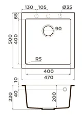 Omoikiri Bosen 47A-WH, мойка, керамика, белый