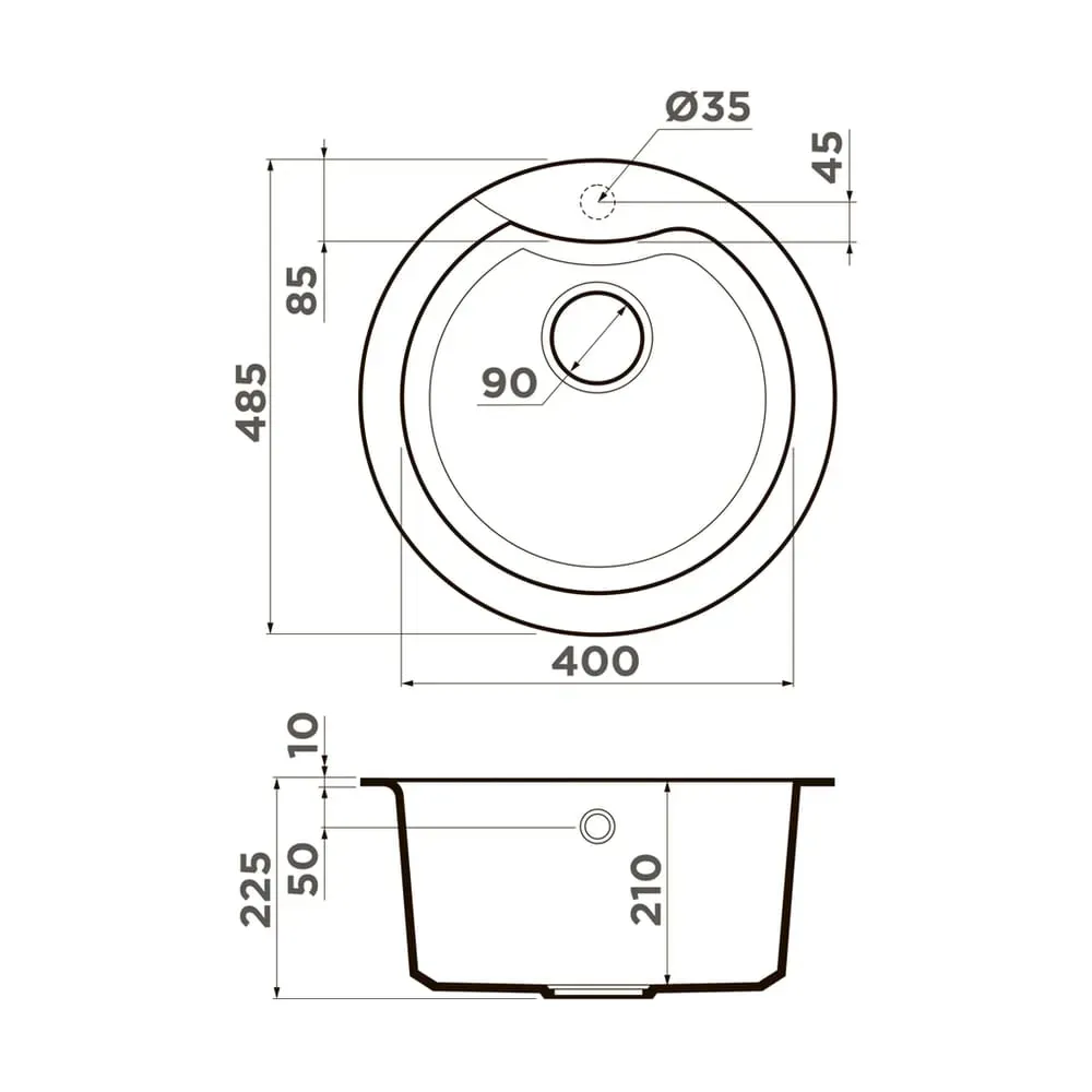 Omoikiri Yasugata 48R-WH, мойка, гранит, белый