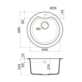 Omoikiri Yasugata 48R-WH, мойка, гранит, белый