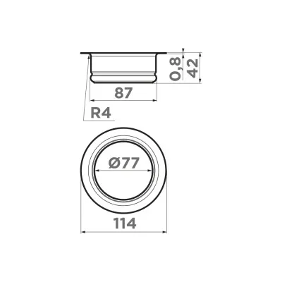 Omoikiri сменная горловина для измельчителя NAGARE SLIM NA-02 G, золото