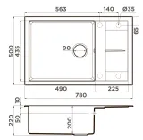 Omoikiri Sumi 78A-LB-GR, мойка, керамика, ленинградский серый