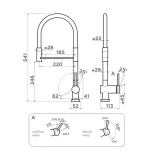 Omoikiri Kanto-2 Plus-SB C-WH, смеситель, латунь, хром/белый