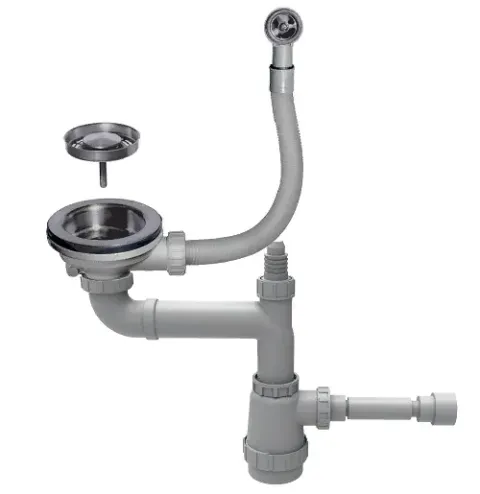 Omoikiri WK-1-R-IN Арматура для одночашевых моек с круглым перелив, нерж. сталь