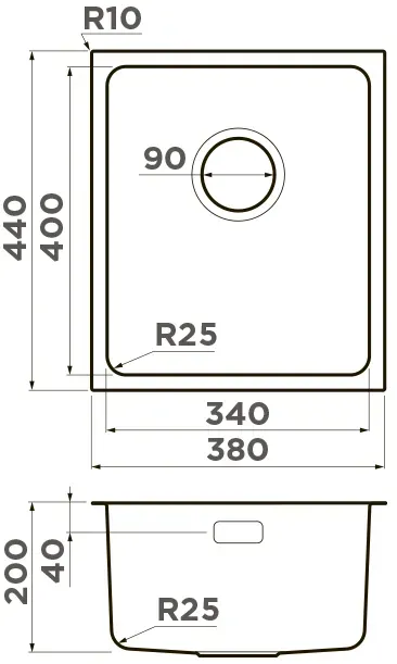 Omoikiri Tadzava 38-U-IN, мойка, нержавеющая сталь