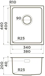 Omoikiri Tadzava 38-U-IN, мойка, нержавеющая сталь