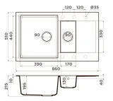 Omoikiri Daisen 86-2-BL, мойка, гранит, черный