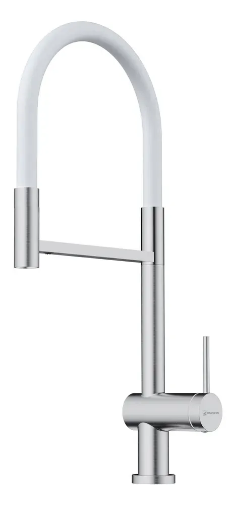 Omoikiri Kanto-2 Plus-SB BN-WH, смеситель, латунь, нержавеющая сталь/белый
