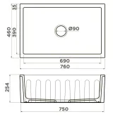 Omoikiri Mikura 76-Tokyo 3, мойка, керамика, белый
