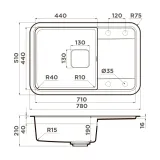Omoikiri Tasogare 78-BL, мойка, гранит, черный
