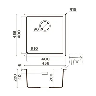 Omoikiri Yamakawa 45T-Integra-BL, мойка, гранит, черный