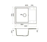 Omoikiri Daisen 65T-WH, мойка, гранит, белый