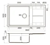 Omoikiri Sumi 86A-GB, мойка, керамика, графит