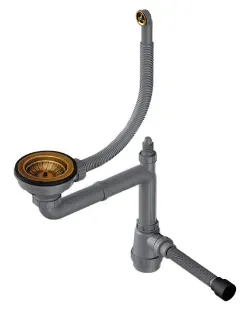 Omoikiri WK-1CL-R-AB022 Арматура для одночашевых моек с круглым переливом, античная латунь