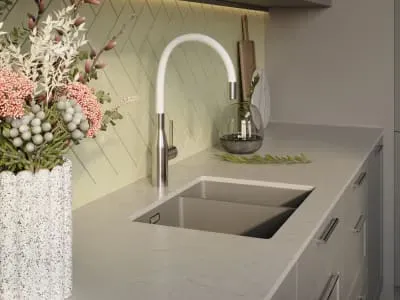 Omoikiri Yatomi-2-Plus BN-WH смеситель, нержавеющая сталь/белый
