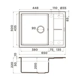 Omoikiri Sumi 65-SA, мойка, гранит, бежевый