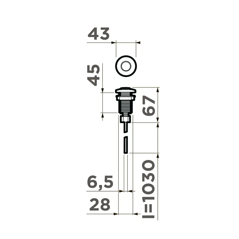 Omoikiri SW-01-G Пневматическая кнопка для измельчителя, золото