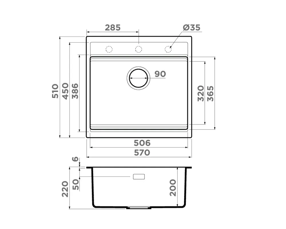 Omoikiri Kitagawa 57-GB, мойка, керамика, графит