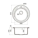 Omoikiri Tovada 51 BL, мойка, гранит, черный