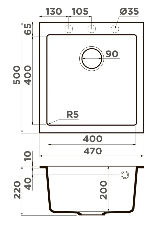 Omoikiri Bosen 47-WH, мойка, гранит, белый