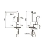 Omoikiri Akashi-S-LG, смеситель, светлое золото