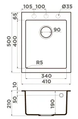 Omoikiri Bosen 41-PL, мойка, гранит, платина