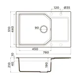 Omoikiri Yonaka 78-LB-GR, мойка, гранит, leningrad grey