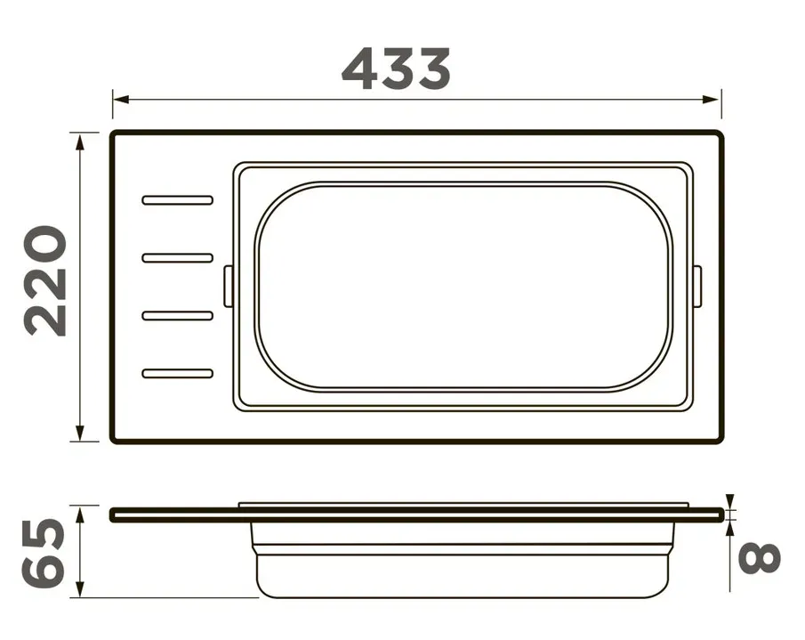 Omoikiri DC-01-1-GB, контейнер, нержавеющая сталь/графит
