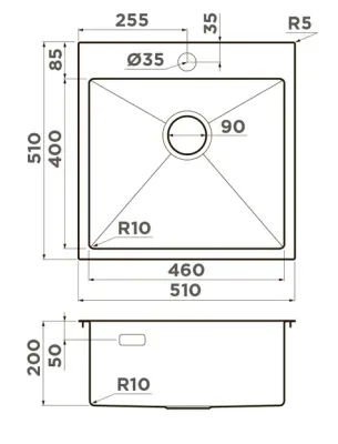 Omoikiri Akisame 51-GB, мойка, нержавеющая сталь/графит