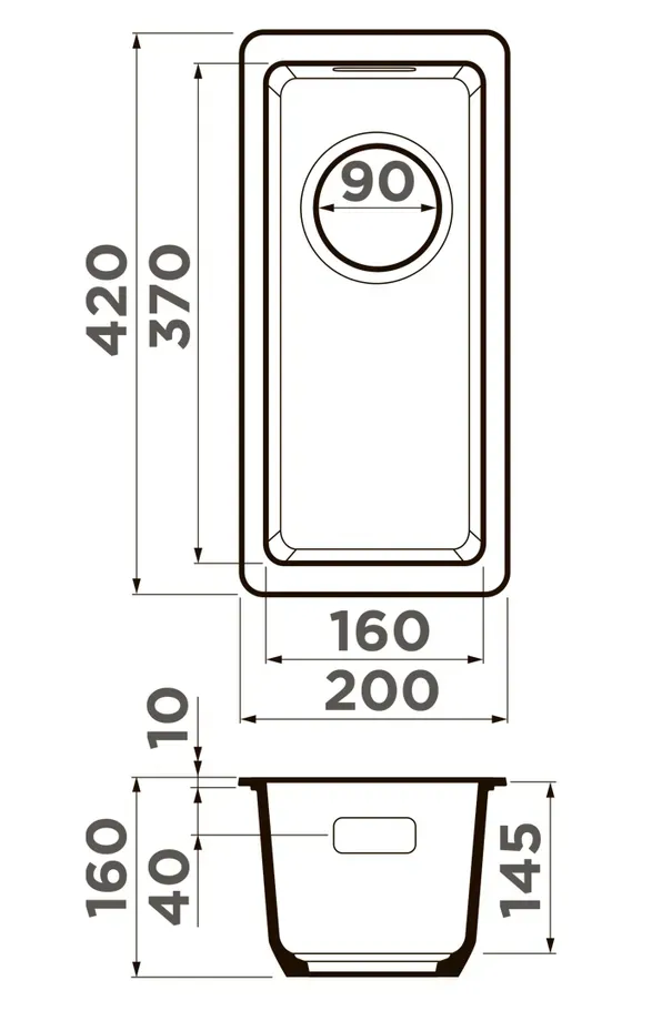 Omoikiri Kata 20-U-GR, мойка, гранит, leningrad grey